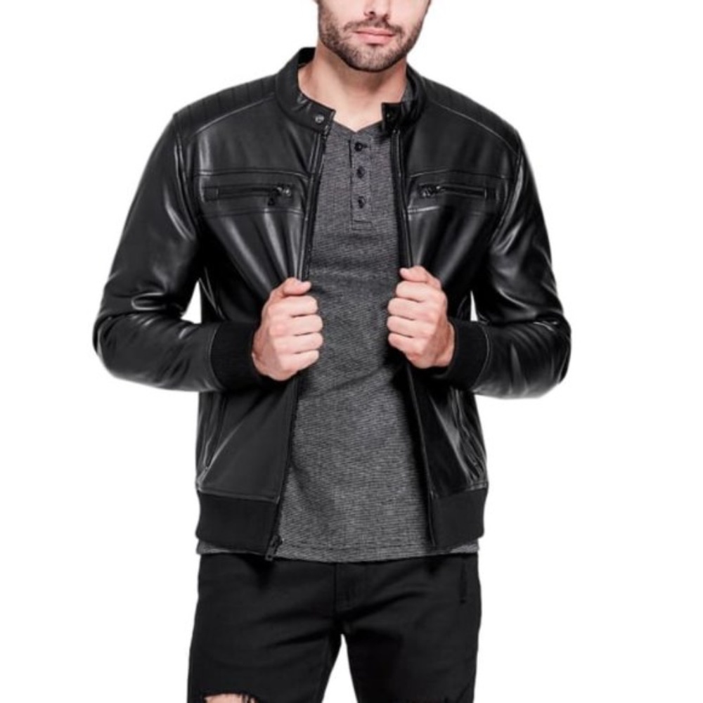 NEW GUESS Fredrick Quilted Motorcycle Jacket SZ S